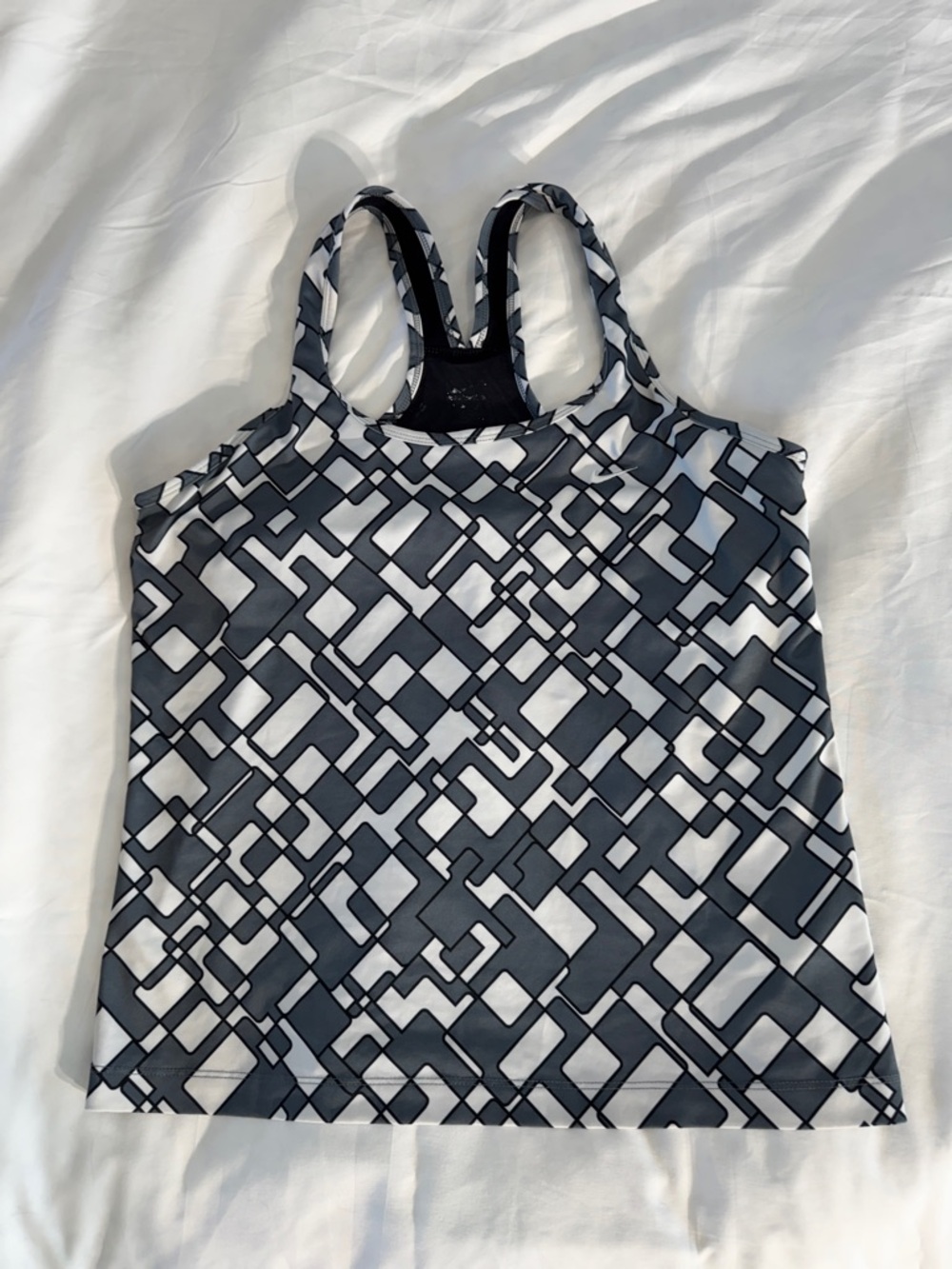 Nike Tank Top Womens Extra Large Black Grey Performance Built in Bra